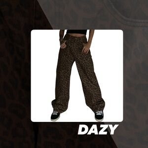 NWOT Dazy Leopard Print Wide Leg Jeans